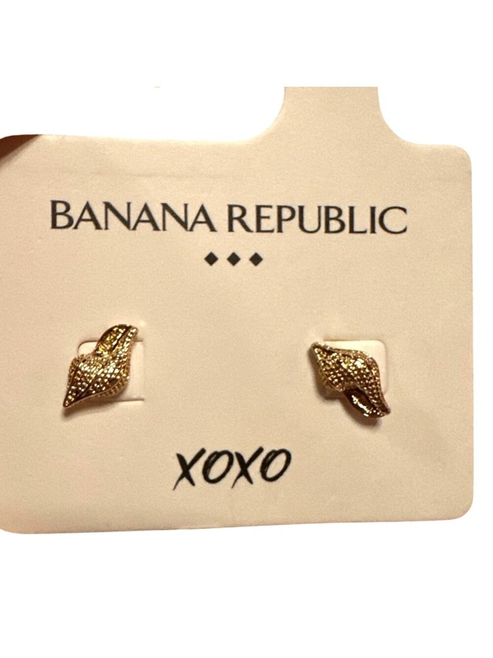 Banana Republic Gold-Tone Leaf Stud Earrings New With Tag